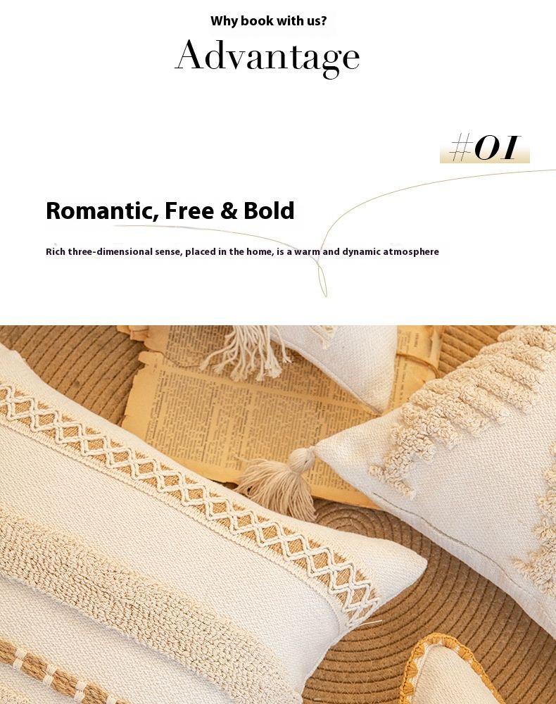 Bohemian Throw Pillow Covers – Geometric Woven Polyester Cushion Cases For Sofa & Bed (45x45cm/30x50cm, Fringe & Tassel Options)_voghion.com