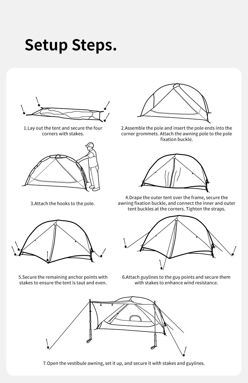 Tenda Mongar UL 2 per 2 persone, tenda da campeggio ultraleggera 20D, tenda da viaggio impermeabile, tenda da campeggio per escursionismo e sopravvivenza all'aperto_voghion.com