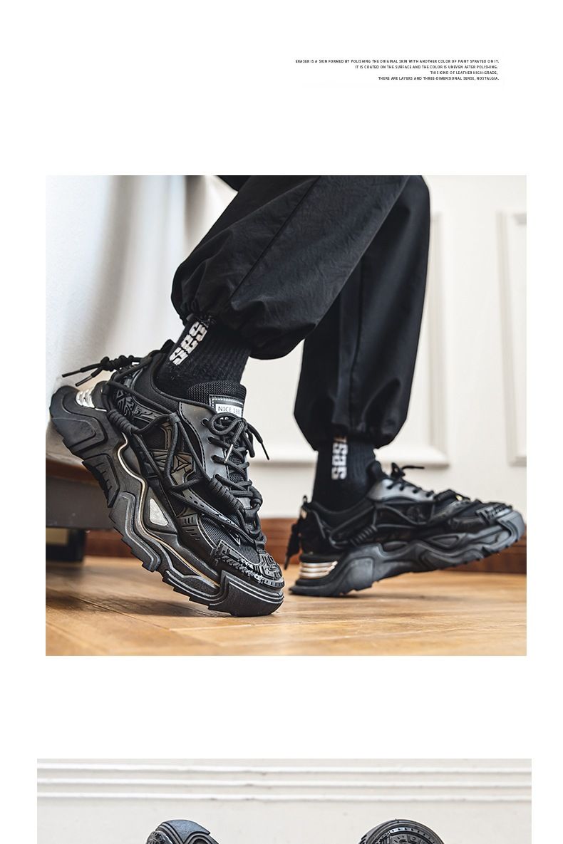 Men's summer breathable Darth Vader sneakers with elevated platform casual running shoes_voghion.com