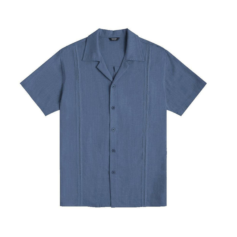 Camicia da uomo 2023, ampia e casual, in lino, Cuba Guayabella, a maniche corte, da spiaggia_voghion.com