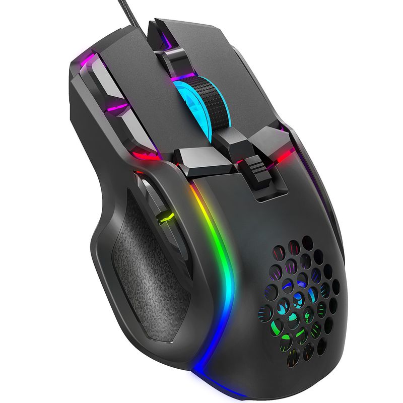 10 key wired gaming, esports mouse, macro programming, 13 RGB light modes, 6 gears, 12800dpi_voghion.com