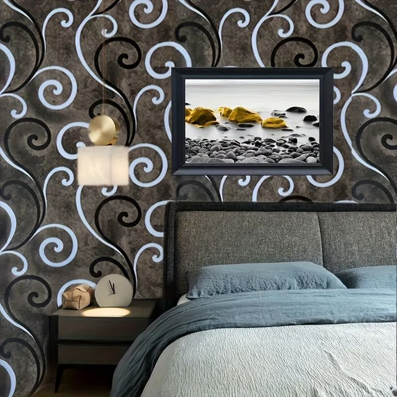 Braune Ranke, geometrische, wasserdichte, moderne Schlafzimmer-Tapete, selbstklebend, für TV-Hintergrund, Wandrenovierung_voghion.com