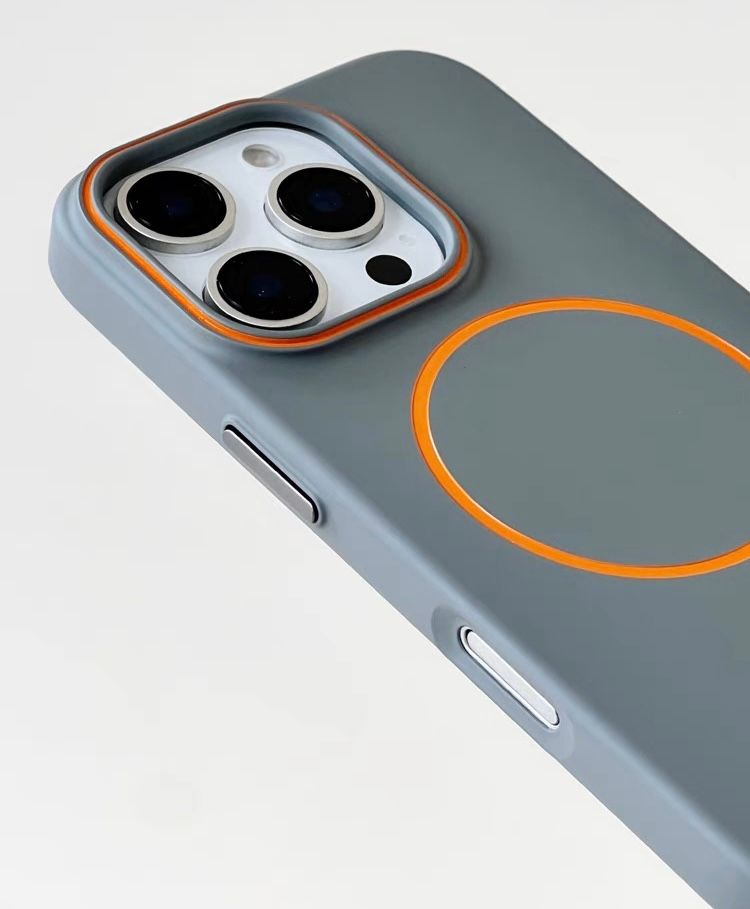 Carcasă magnetică rigidă mată cu curea de încheietură pentru iPhone 16 15 14 Plus 13 12 Pro Max, cu încărcare wireless și rezistență la șocuri_voghion.com