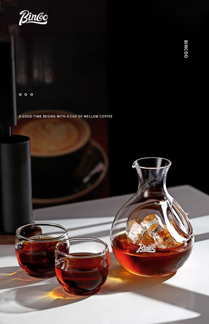 Bincoo Glass Coffee Home Sharing Latte Iced American Cold Brew Pour Over Pot Set_voghion.com