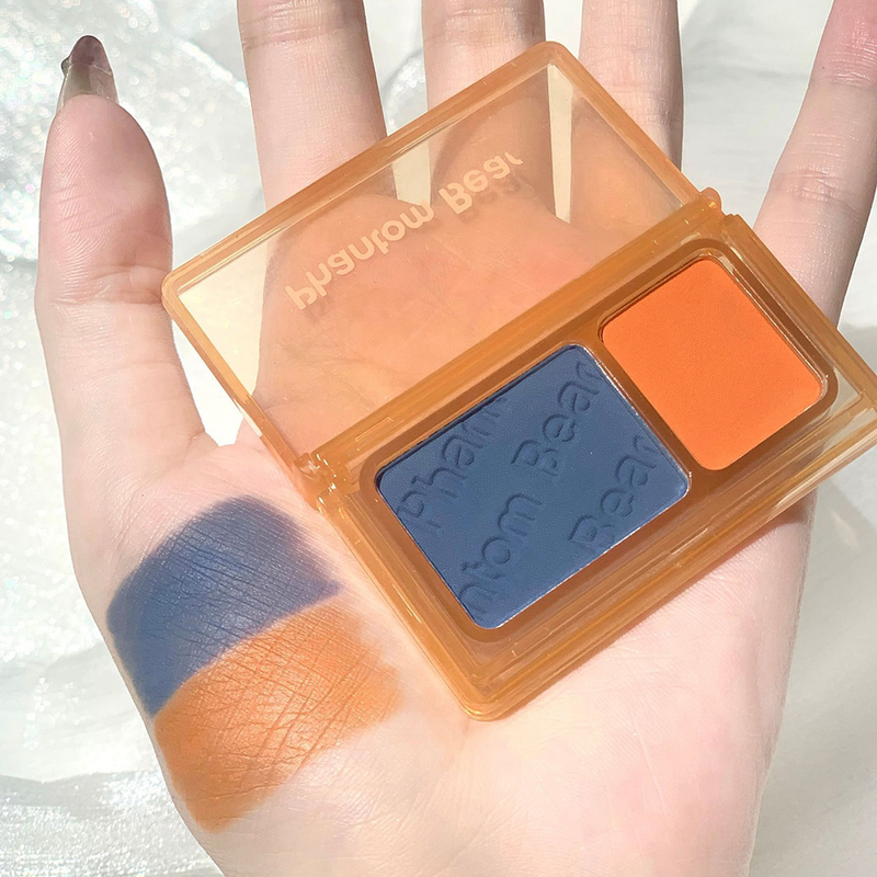 Ombretto Neon Nude Palette Ombretto bicolore perlescente Shimmer Glitter Green Earth Color Eye Shadow_voghion.com