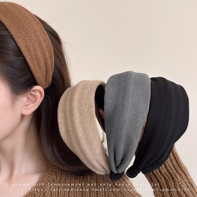 Fascia per capelli autunno inverno 2025 con tesa larga e snellimento del viso, nuova fascia per capelli alta con teschio, fascia per capelli alla moda di alta qualità_voghion.com
