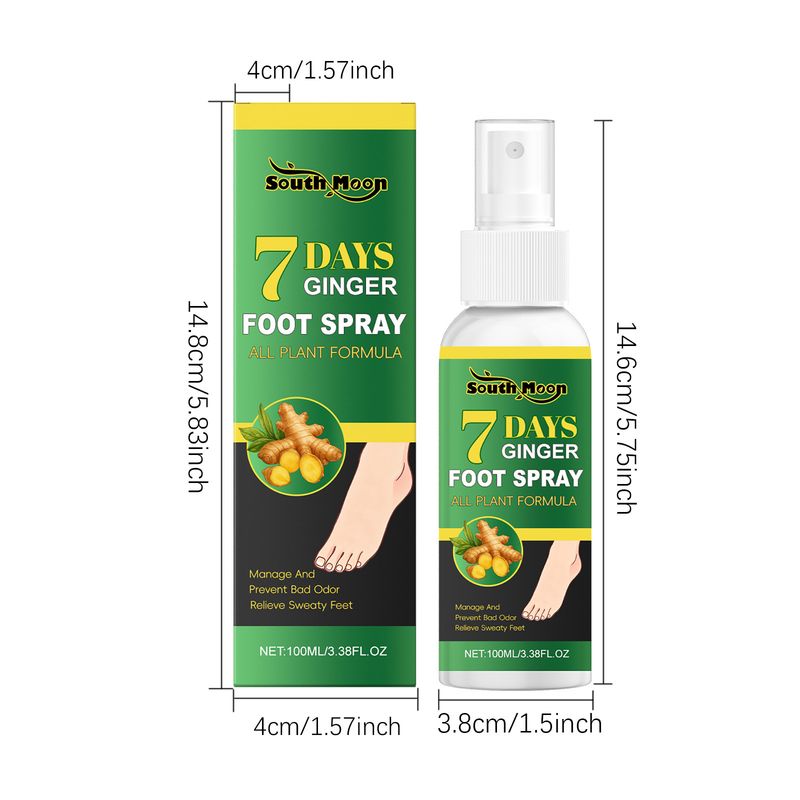 SOUTH MOON Ginger Spray Keep Skin Soft Refreshing Clean Odor Foot Care Solution_voghion.com