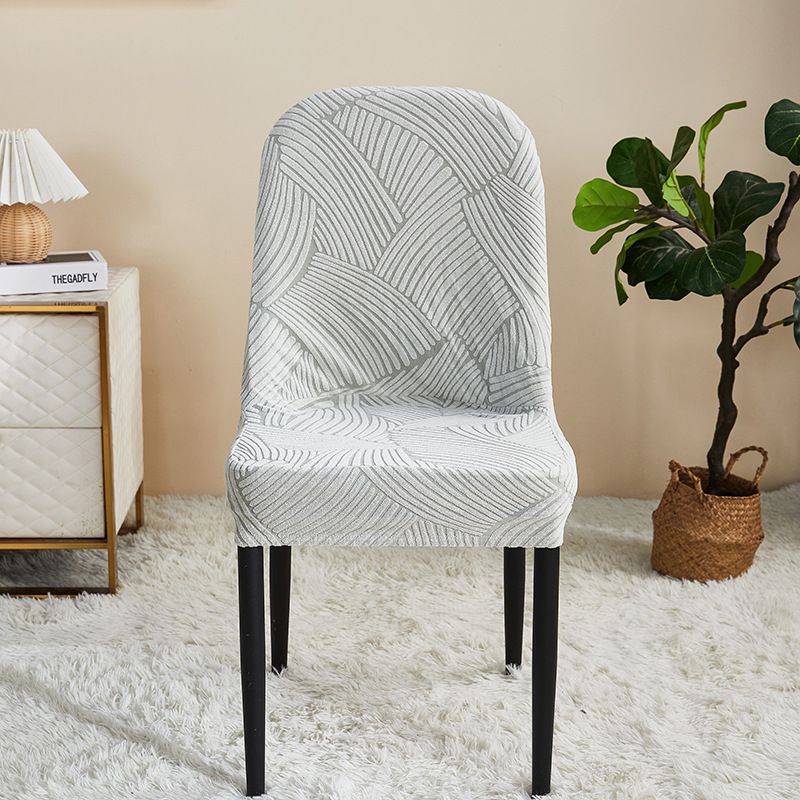Thickened jacquard curved chair cover all-inclusive universal dining table and chair protective cover household large round stool cover_voghion.com
