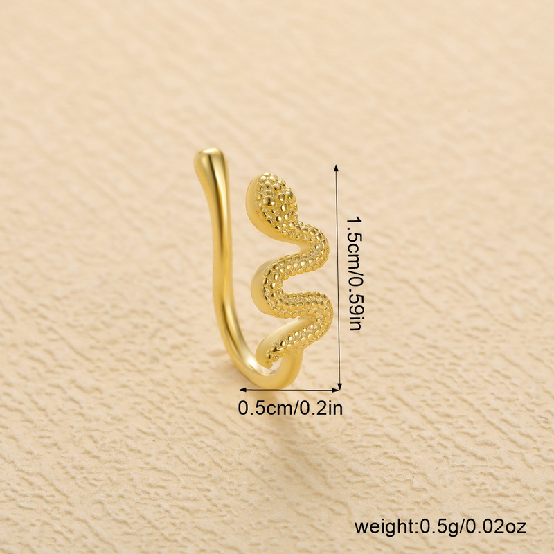 Commercio estero transfrontaliero europeo e americano leggero stile di lusso a forma di S anello al naso clip semplice avvolgimento piccolo serpente piercing narice naso chiodo_voghion.com