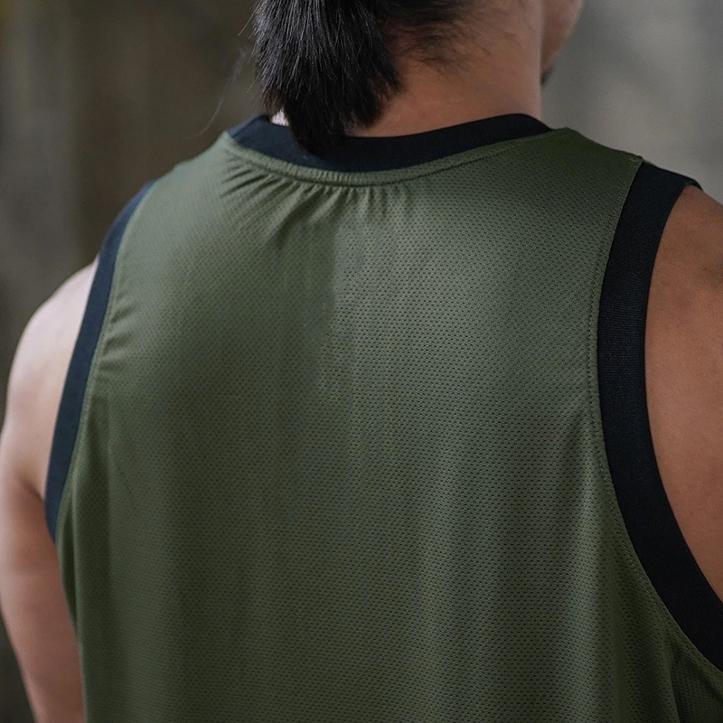 Canotta fitness da uomo muscolosa, abbigliamento traspirante in rete ad asciugatura rapida, canotta elastica senza maniche_voghion.com
