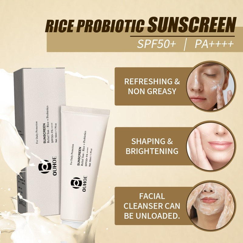 50ml Yüz Orijinal Güneş Koruyucu Canlandırıcı Çift BakımYağ ve Akne Kontrolü Güneş Koruyucu 50ml SPF50+ PA++++ Yağlı Akne S için_voghion.com