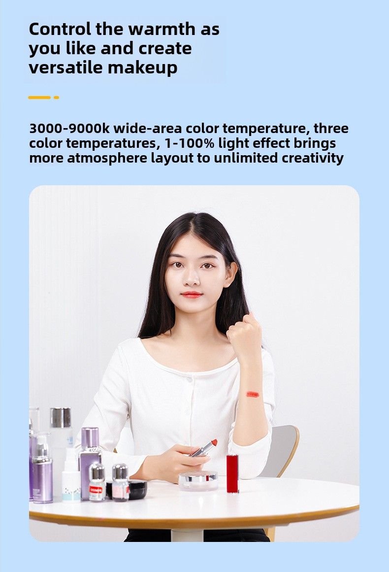Portable fill light for live broadcast - for mobile phone camera, magnetic attraction, angle light, 2000mAh battery, adjustable brightness and color_voghion.com