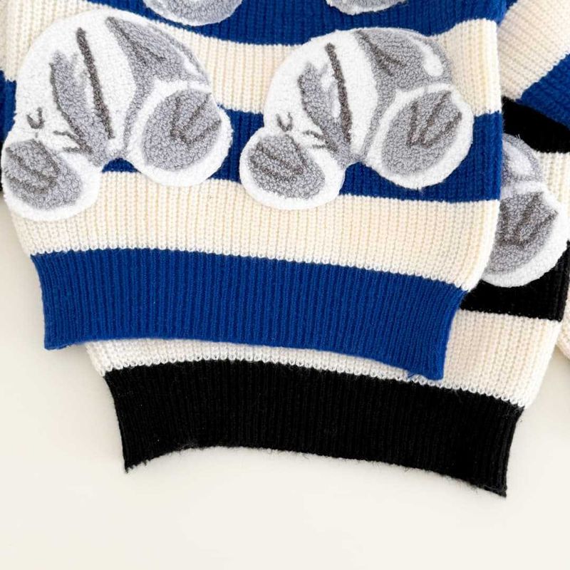 Set di maglioni invernali caldi per bambini - Pullover spesso a maniche lunghe con scollo rotondo per bambini e bambine - Completo casual comodo (blu, nero)_voghion.com