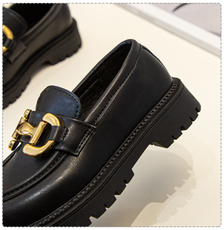 Lederschuhe für Mädchen, Einzelschuhe für Kinder, modisch, schick, schwarz, schicke Schuhe für kleine Mädchen_voghion.com