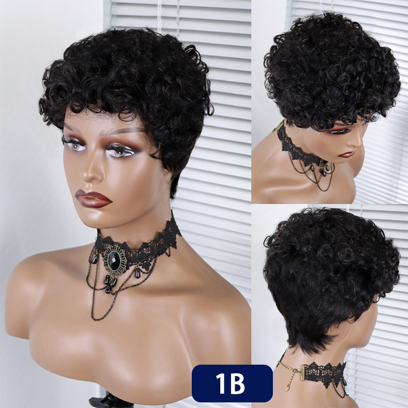 Peluca de cabello humano hecha a máquina, rizo grande de lana corta de 4 pulgadas, cubierta para la cabeza, malla rosa, transpirable, colores mezclados, a juego diario_voghion.com