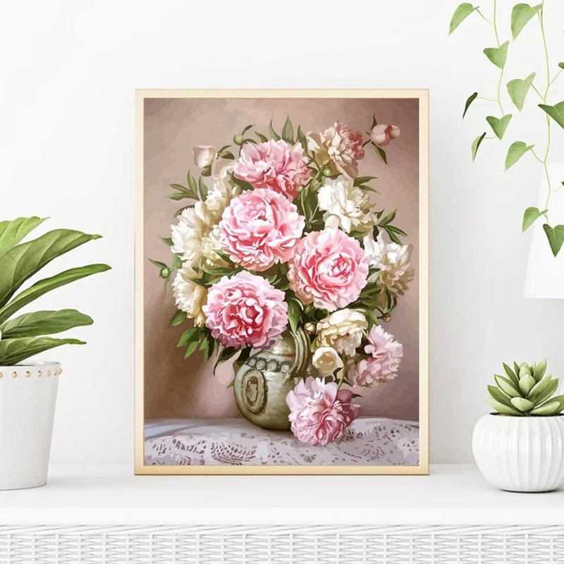 RUOPOTY Yağlı Boya Numaralı Çocuklar İçin Resim Çizimi Narin Şakayık Çiçekleri Boya Duvar Dekoru İçin_voghion.com