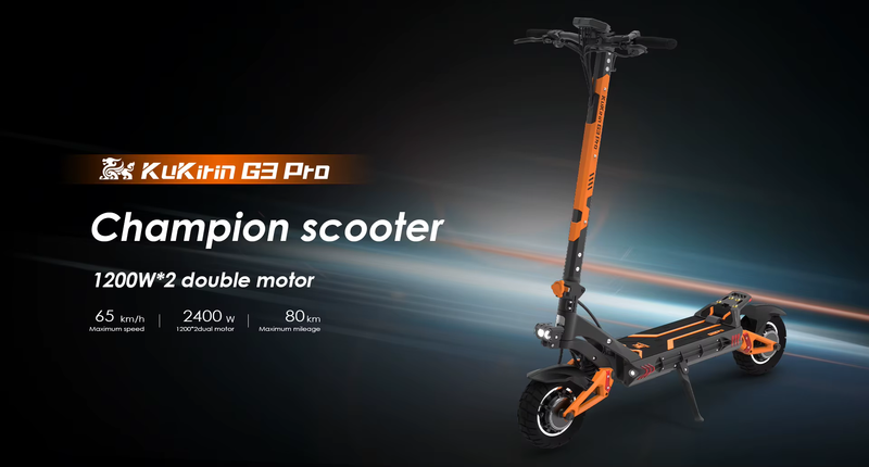 KuKirin G3 Pro 1200W*2 Motor Off-Road elektrisk scooter 10 Tommer Dæk 52V 23,2Ah Aftageligt batteri 80KM Max Rækkevidde 65Km/t Max Hastighed_voghion.com
