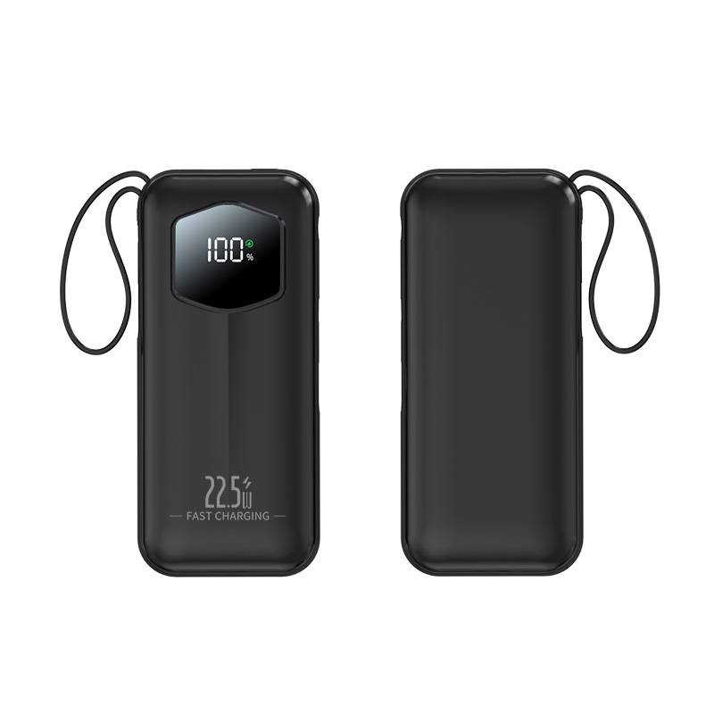 Prilagojena mobilna napajalna banka z veliko kapaciteto 20000 mAh in vgrajeno napajalno postajo, LCD digitalni zaslon, PD20W dvosmerno hitro polnjenje_voghion.com
