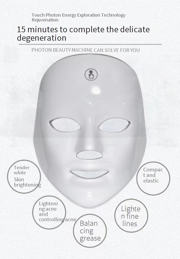 Strumento di ringiovanimento della pelle a LED, strumento di bellezza per il viso domestico, maschera, spettrometro facciale, strumento di ringiovanimento dei fotoni a LED, maschera di bellezza_voghion.com
