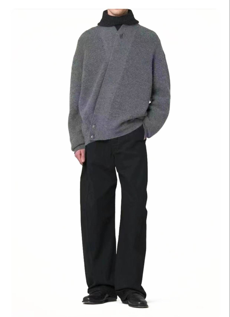 Unisex oversized vest trui – losse V-hals en lichtgewicht laagjes (M-2XL)_voghion.com
