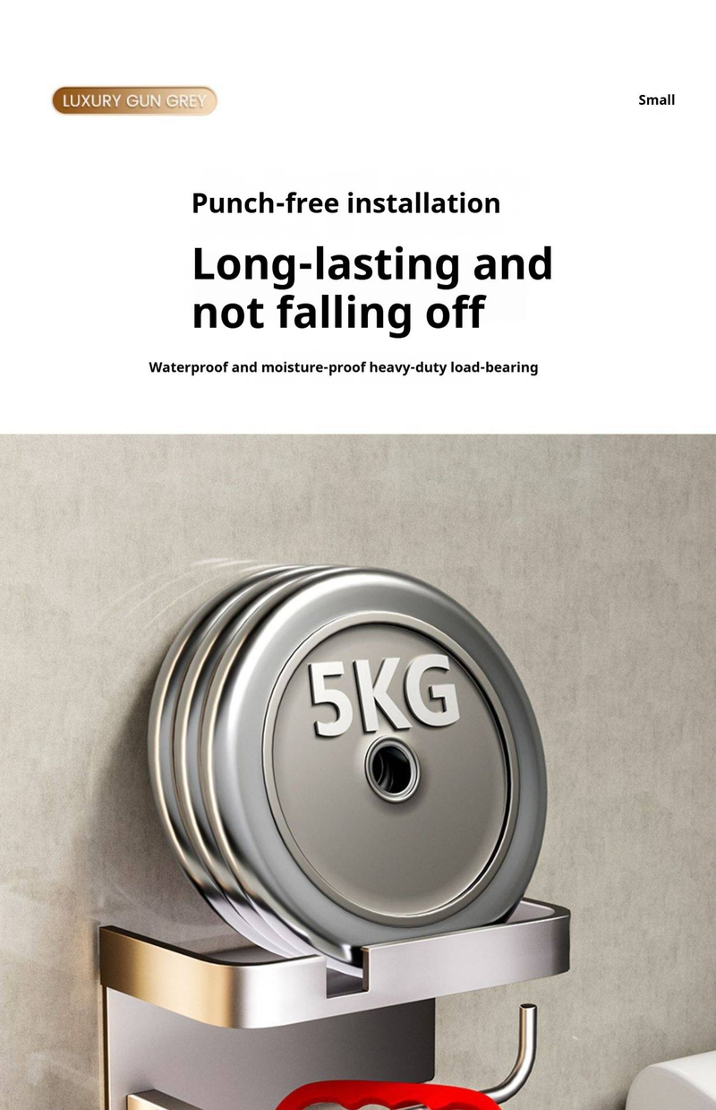 Portarrollos de papel higiénico de doble capa con soporte para teléfono, organizador de papel higiénico de pared, moderno dispensador de papel de aluminio_voghion.com