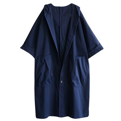 Elegant Oversized Hooded Trench Coat For Women – Long Knee-Length Design With Large Pockets, Casual & Office Wear, Available In 5 Classic Colors_voghion.com