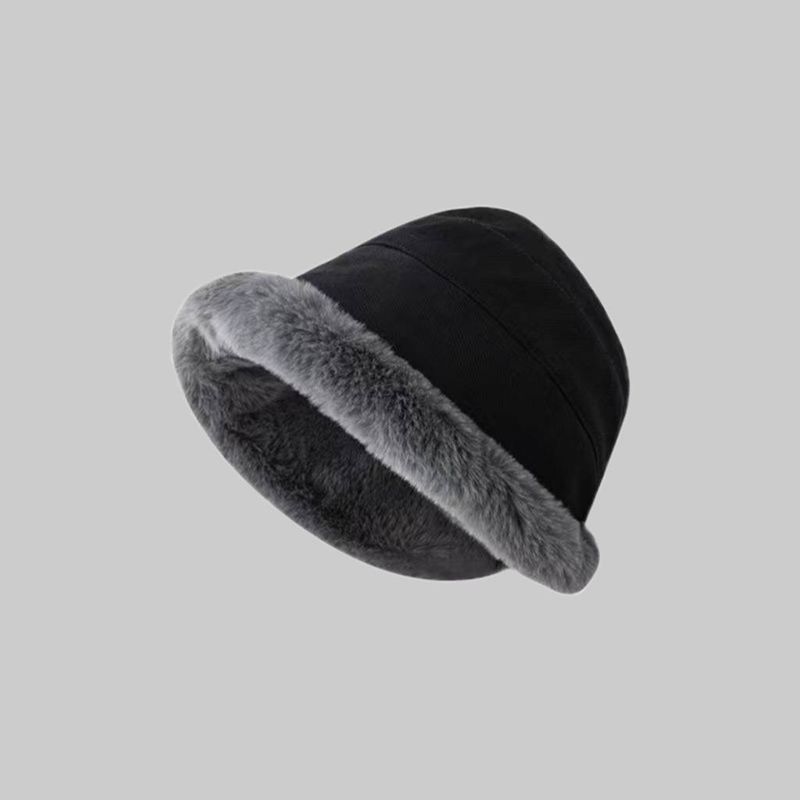 Chapeau de pêcheur chaud et épais en peluche pour femme, style mongol, polyvalent et tendance, résistant au froid et au vent, idéal pour l'hiver._voghion.com