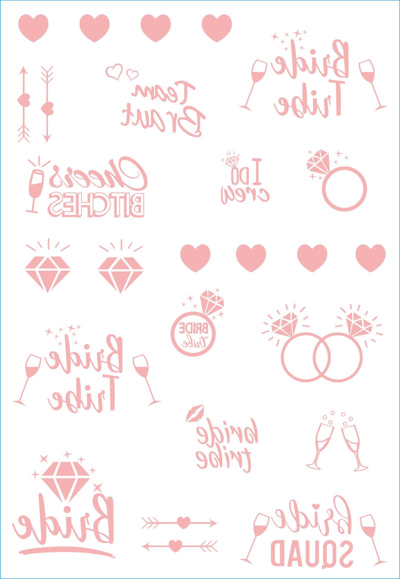 Adesivi per tatuaggi in lamina color oro rosa per addio al nubilato, per la futura sposa_voghion.com