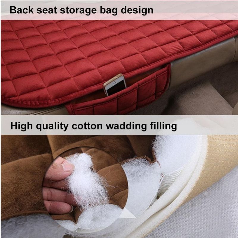 Car Seat Cover Front Rear Flocking Cloth Cushion Non Slide Winter Auto Protector Mat Pad Keep Warm Universal Fit Truck_voghion.com