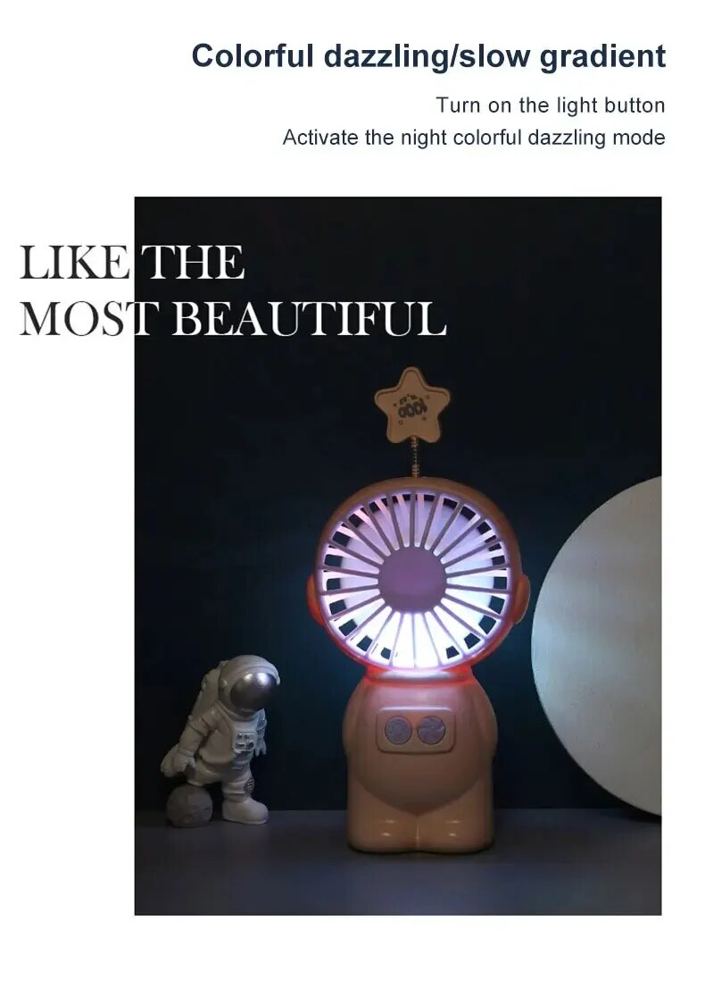 1pc Creative Astronaut Mini Fan Portable Handheld Fan Handheld Mini Portable USB Charging Handheld Mini Fan_voghion.com