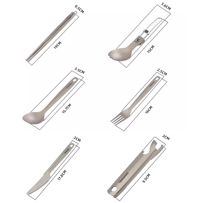 Qunature Outdoor Camping Portable Posate Set 2/4/6 Pezzi con Borsa_voghion.com