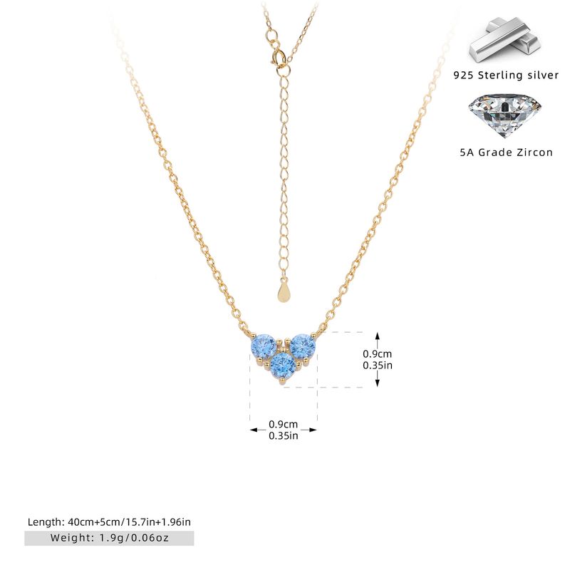 Elegante Halskette mit Herzanhänger für Damen aus 925er Sterlingsilber, mehrlagige Kette mit mehreren Farboptionen, minimalistischer Stil für den Alltag_voghion.com
