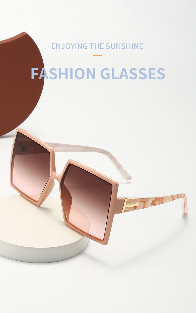 Lunettes de soleil pour femmes, monture carrée colorée, style rétro, polyvalentes et tendance_voghion.com