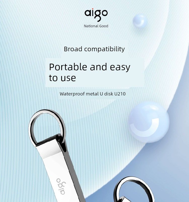 Aigo U210 8G/16/32G/64G USB2.0 Metal USB Flash Mini Car Disk Sier_voghion.com