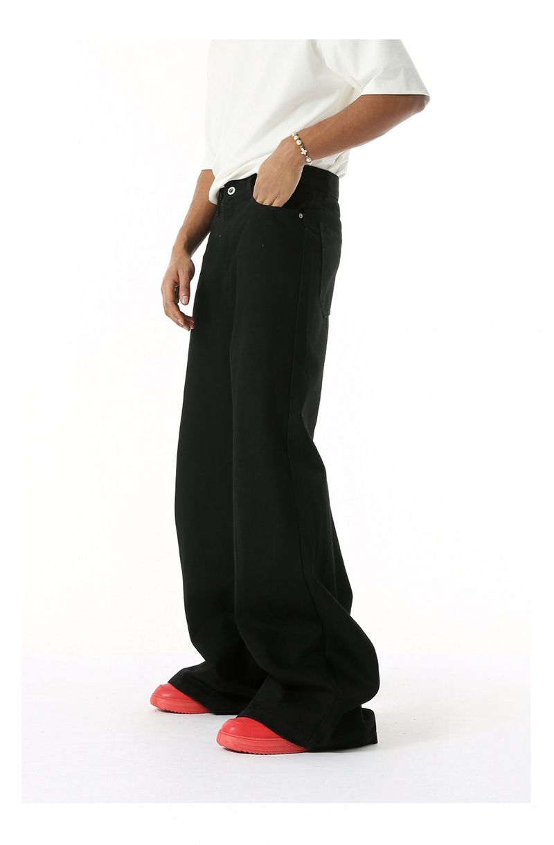 EF JEANS | 2025 Spring New Hong Kong Style Fashion Old Retro Casual Versatile Drape Floor Mopping Jeans_voghion.com