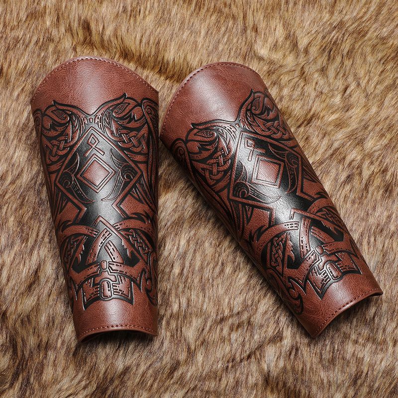 Pulseira Viking em relevo medieval renascentista para cosplay_voghion.com