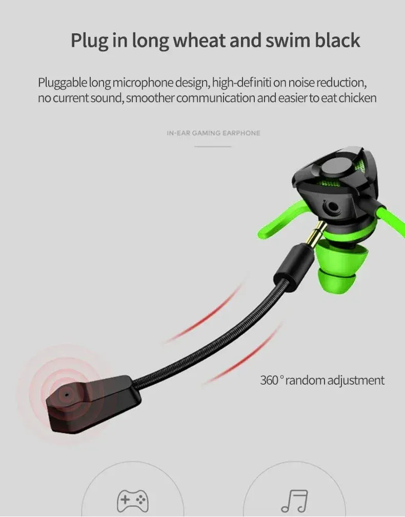 Auriculares Gr con cable, auriculares para juegos con micrófono para PUBG, PS4, CSGO, compatibles con teléfono, tableta y portátil._voghion.com