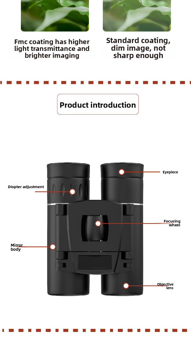 Binocolo HD per esterni 8*21 per visione notturna_voghion.com