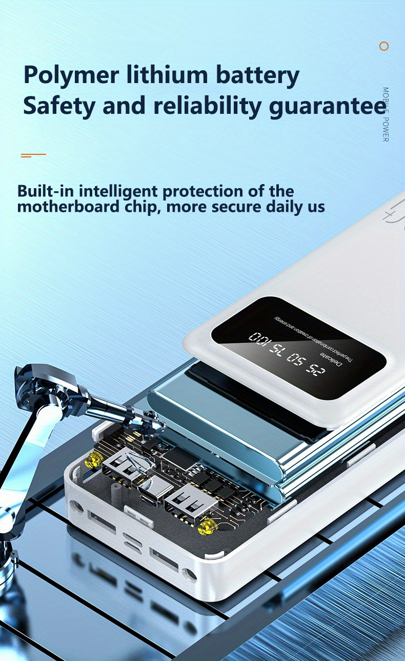 10000/20000 MAh High-capacity Portable Power Bank, 5V2.1A Portable USB Charger, Compatible With Android/iPhone Devices_voghion.com