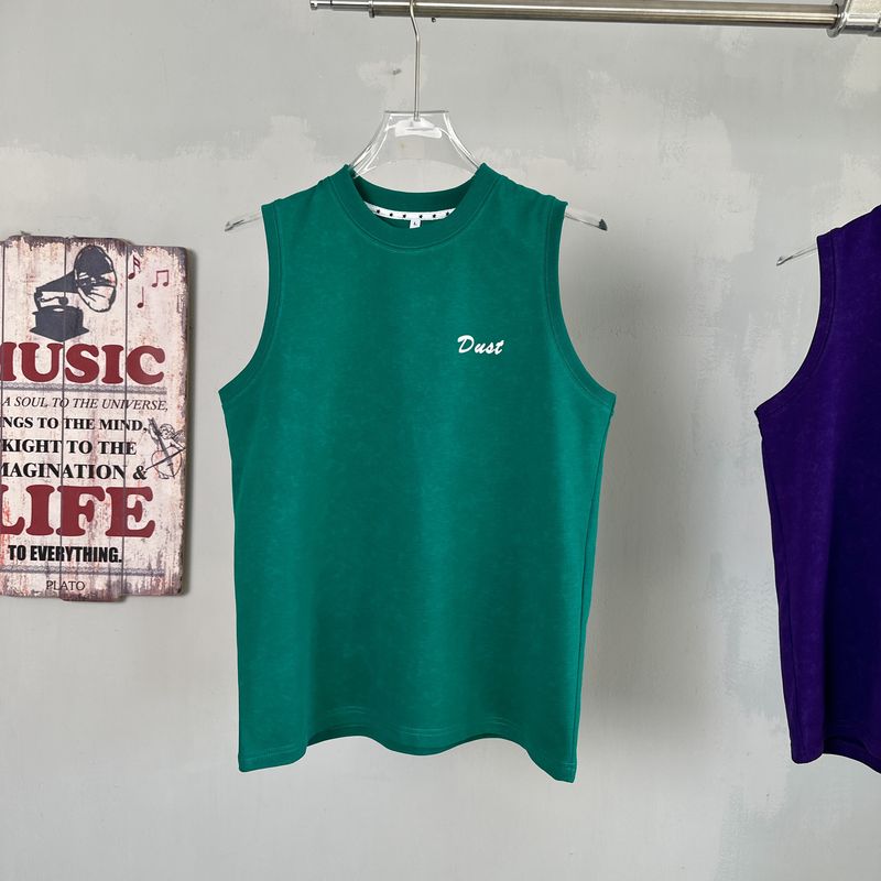 Batikfärbung im amerikanischen minimalistischen Stil, gewaschener Distressed-Look, Unisex-Pulloverweste mit Rundhalsausschnitt, gerüscht und hübsch, High Street_voghion.com