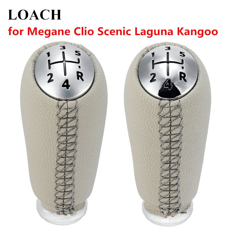 Beige verchromt matt MT Schaltknauf für Renault Megane Scenic II 2 Clio III 3 Schalthebel Stick Kopf Kugelschreiber Arm_voghion.com