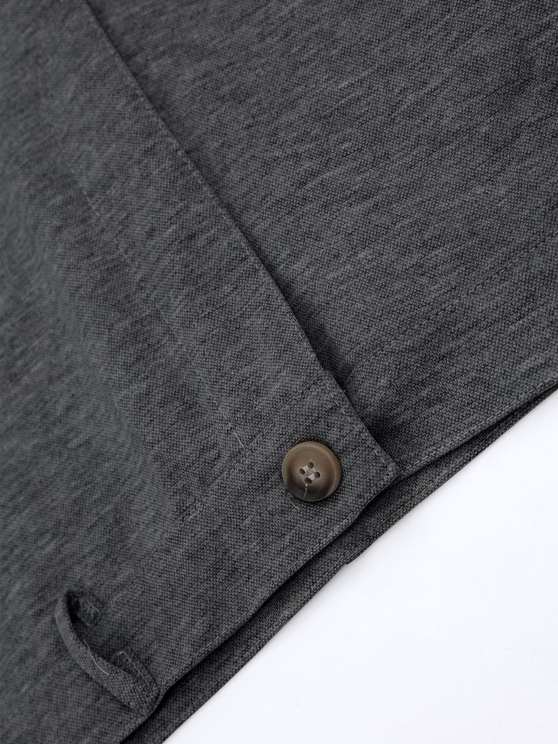 Men's Clothing High Elastic Four Season Texture Button Casual Pants Pants_voghion.com