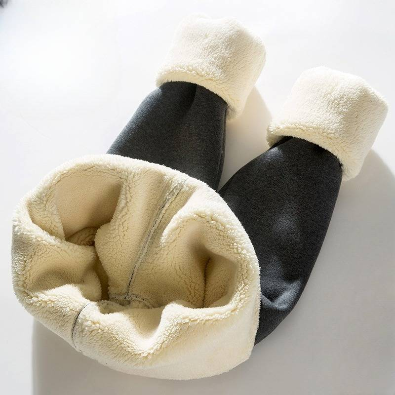 Women's Clothing Extra Thick Lambskin Leggings One Piece Pants With Velvet And Thickening For Outer Wear Large Size Fat MM Northeast Warm Cotton Pants_voghion.com