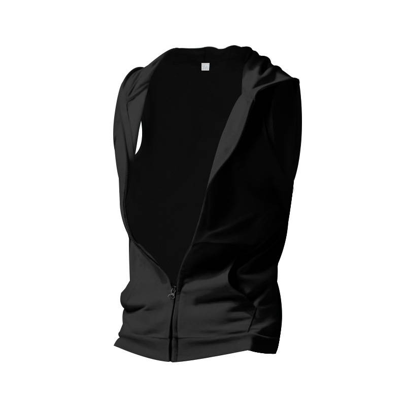 Summer New Zipper Hooded Relaxed Breathable Sports Fiess Casual Vest Shorts Men's Suit_voghion.com