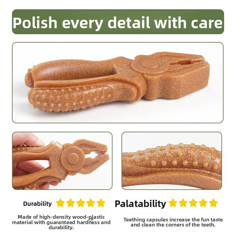 1pc Dog Toy Self-entertainment Chew Stick Made Of Wood And Plastic, Durable, Suitable For Large Dogs To Clean Their Teeth_voghion.com