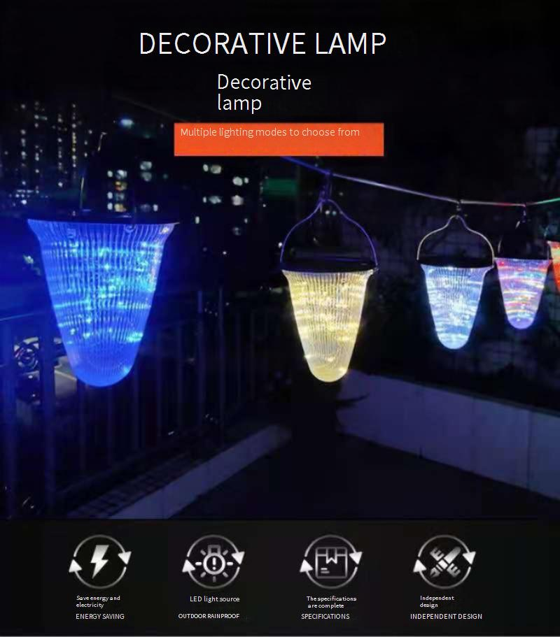 Lanterna Solar Diamond Star - Luz LED de Fada à Prova D'água IP55 para Exterior e Jardim (Branco Quente/Mudança de Cor com Certificação CE)_voghion.com