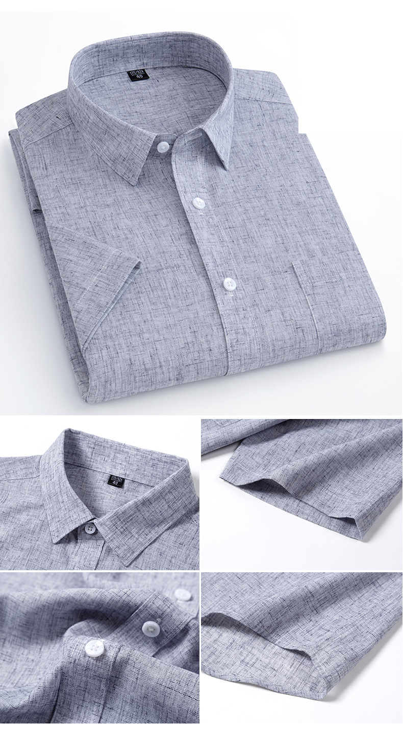 Kurzarmhemd aus Leinen für Herren – Atmungsaktives Business-Casual-Hemd für den Sommer, leicht und bequem, vielseitiges Must-have für die Garderobe_voghion.com