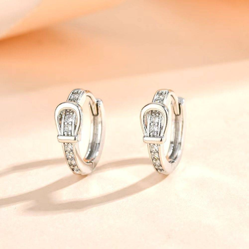 High-end Zircon Mini Hoop Earrings Women 18K Gold Color Jewelry Elegant Small V Geometry Ear Piercing Christmas_voghion.com