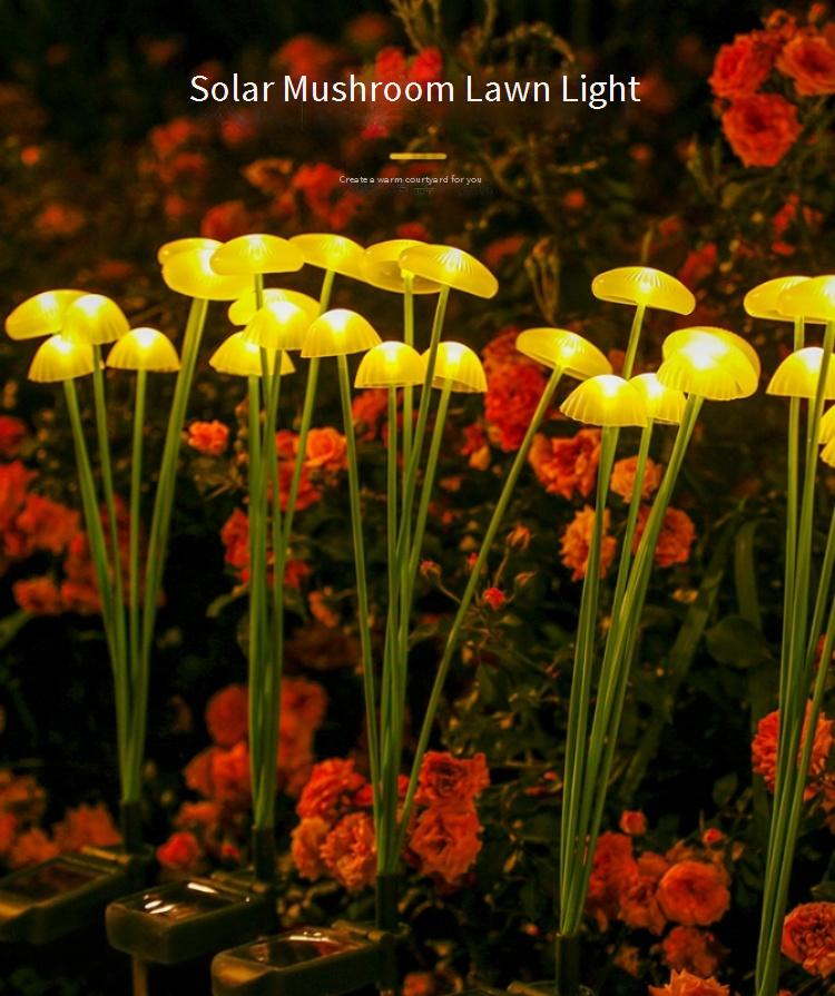 Solarbetriebene Pilzlichter für den Außenbereich, wasserdichte dekorative LED-Landschaftsbeleuchtung für den Garten für Terrasse, Hof, Weg – 6 Köpfe_voghion.com