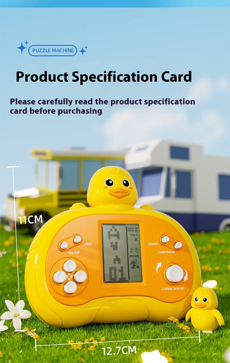 Tetris Handheld Game Console – Classic Block Puzzle Toy For Kids & Adults, Portable Brain Training Game With Rechargeable/Battery Options_voghion.com